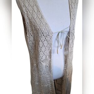 Bettie Page Beige Crochet Knit Top